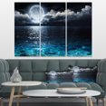thumbnail image 3 of Designart Romantic Full Moon Over Sea Canvas Wall Art, 3 of 4