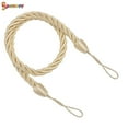thumbnail image 2 of Spencer 4Pcs Braided Curtain Tiebacks, Rope Belt Curtain Tie Buckle Holdback Drapery Curtain Tie Back with 4 Metal Hooks (Beige), 2 of 7