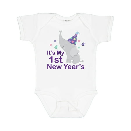 

Inktastic It s My 1st New Year s Elephant Gift Baby Boy or Baby Girl Bodysuit