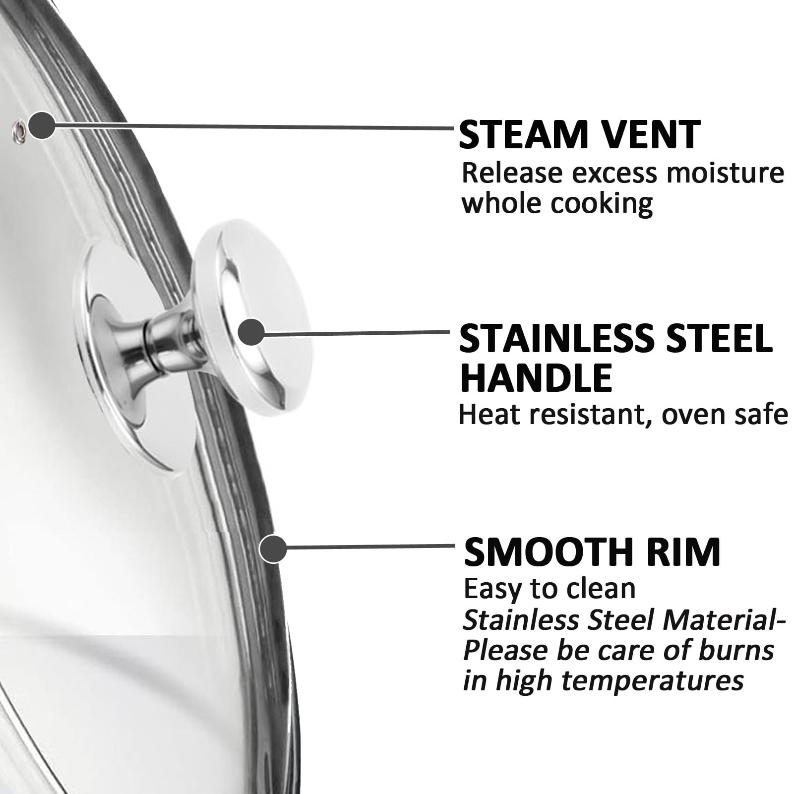 Glass Lid for Frying Pan and Pot, 20cm