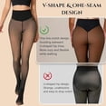 thumbnail image 3 of Sheer Illusion Fleece Lined Tights, Thermal Leggings with Tummy Control & Butt Lifting Design, 3 of 5