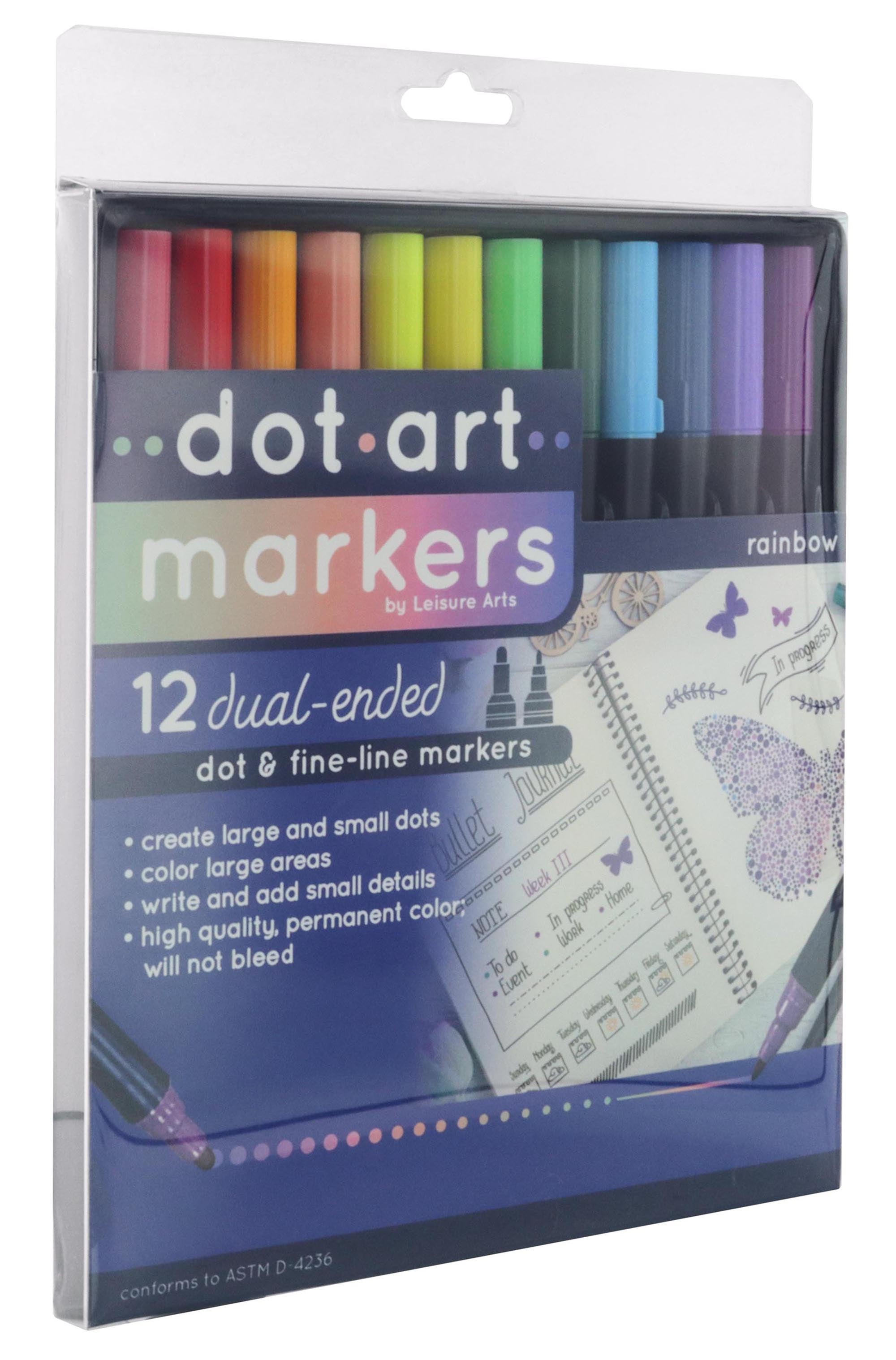 Leisure Arts RainbowithDot Marker 12 piece