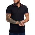 thumbnail image 2 of KDFJPTH Black Polo Shirts for Men Short Sleeve Tops Black L, 2 of 5