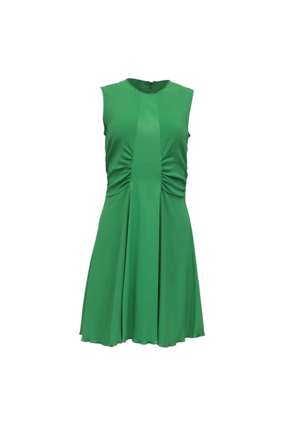 Pre-Owned Sandro Risla Midi Green Flare Dress in Green Viscose