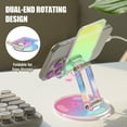 thumbnail image 2 of Tomorotec Adjustable Angle Acrylic Cell Phone Stand for Smartphones 4-7 Inch, Universal Desk Secure Grip Holder for Video Calls, Gaming, Video Watching & More, Charging Port Access Design(Iridescent), 2 of 8