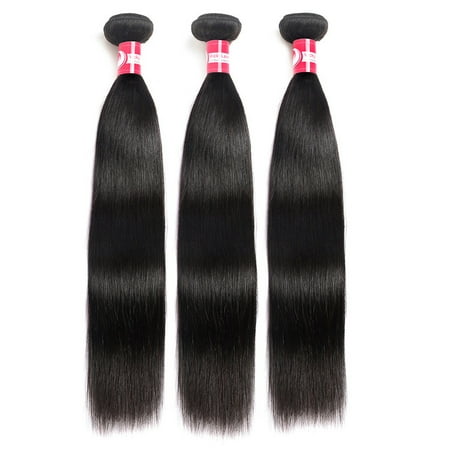 Virgin Human Straight Hair 3 Bundles Extensions Natural Color by Dazone