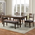 thumbnail image 3 of Steve Silver Stratford Walnut Finish Wood Bench, 3 of 4