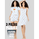thumbnail image 4 of Set Pijama 3 Piezas Mujer Verano Bata Top y Short, 4 of 5
