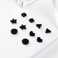 thumbnail image 5 of GKNET Men Women Black Magnetic Stainless Steel Studs Earrings Non-Piercing Earrings-3, 5 of 9