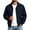 Navy, variant on Fnooota Men's Bomber Jackets, Lapel Collar Lightweight Long Sleeve Zip up Outerwear for Spring Fall Khaki Size S-3XL