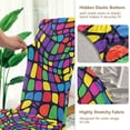 thumbnail image 5 of Yayeee 2 Pack Dining Chair Covers Stretch Parson Chairs Slipcovers Seat Protector, Colorful Psychedelic, 5 of 6