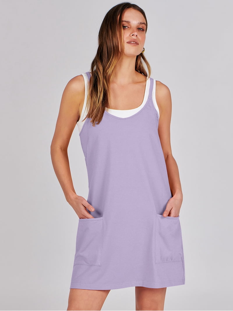 light purple athletic dress Anrabess Athletic Dress for Women Tennis Dress with Shorts Summer Active Workout Romper Dress Sleeveless Spaghetti Strap Mini Dress Casual Sundress
