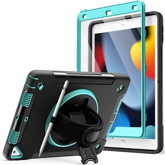Case for iPad 10.2-Inch (9th/8th/7th Generation, 2021/2020/2019) with Built-in Screen Protector, Protective