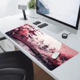 thumbnail image 5 of Pink Japanese Cherry Blossom Large Mouse Pad XXL Sakura Forest Tree Sun Tower Mountain Extended Large Desk Mat Big Desk Pad 90X40 CM Non-Slip Rubber Base Stitched Edge Long Mousepad,35.4 x 15.7 Inch, 5 of 6