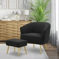 thumbnail image 4 of Andeworld Modern Accent Chair with Ottoman, Upholstered armchair for Living Room, Bedroom (Black), 4 of 6
