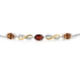 thumbnail image 2 of Gem Stone King 1.60 Ct Ecstasy Mystic Topaz Red Garnet 925 Silver and 10K Yellow Gold Lab Grown Diamond Adjustable Infinity Bracelet for Women Mother's Mom Wife Her, 2 of 3