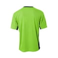 thumbnail image 2 of A4 Youth Short Sleeve V- Neck Atheltic Liga Sports Soccer wear Jersey , LIME/NAVY, Small, NB3018, 2 of 2