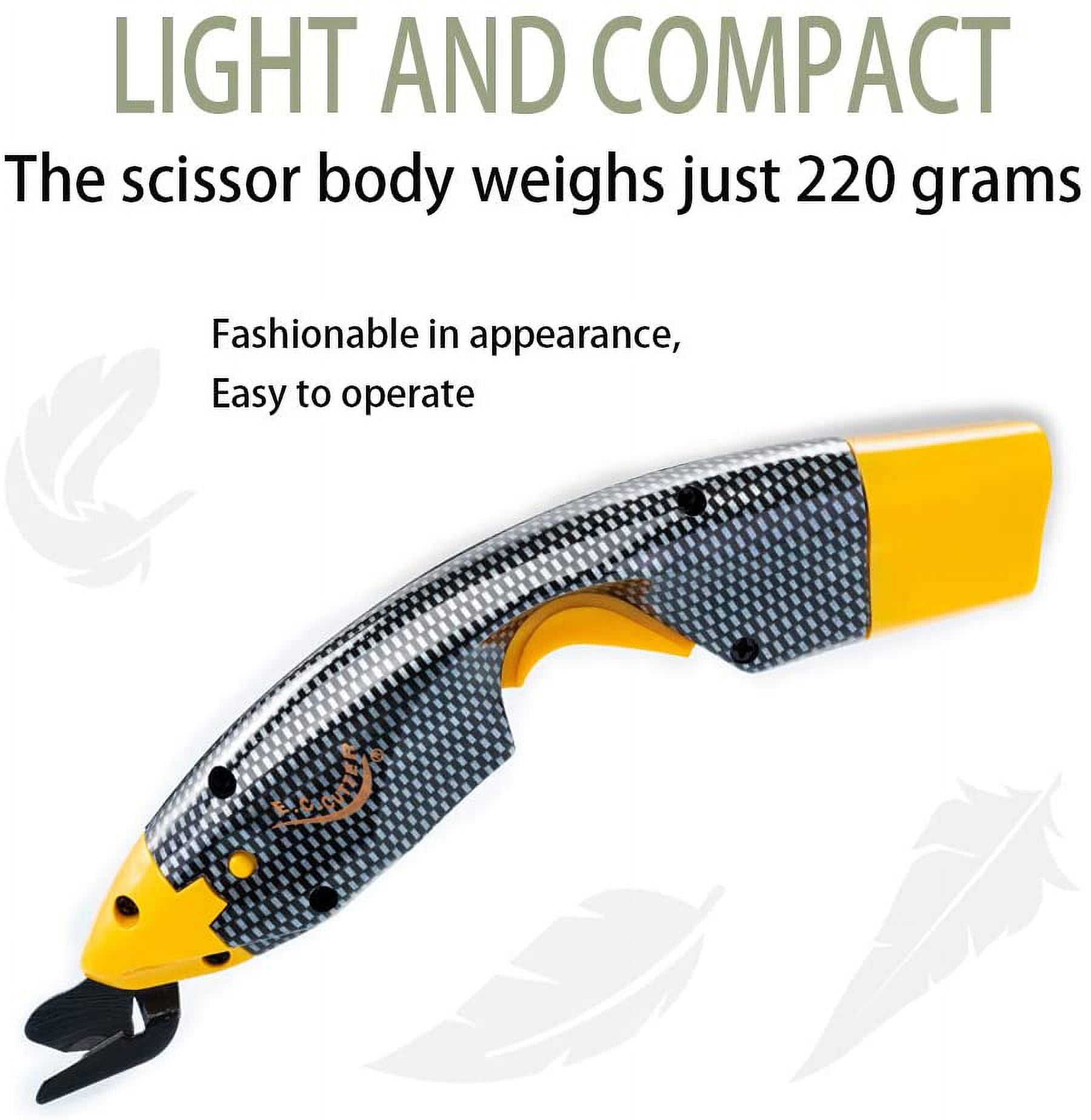 lectric Fabric Scissors Box Cutter for Crafts, Sewing, Cardboard,Cordless Electric Scissors Fabric Cutter with 2 Cutting Blades, Zip Snip Electric Scissors for Cutting Fabric Cloth
