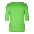 thumbnail image 4 of Fartey Women's Basic Half Sleeve V Neck T-Shirt Fashion Solid Color Casual Tops Business Work Blouses Plus Size Summer Tunic Tops 2025 Green XXXXL, 4 of 6