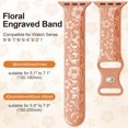 thumbnail image 2 of Correa Con Grabado Floral Compatible Con Apple Watch Band De 38 Mm, 40 Mm, 41 Mm, 42 Mm, 44 Mm, 45 Mm, 46 Mm, 49 Mm, Correa De Silicona Brillante Con Diseño De Flores Silvestres Para Iwatch Band Serie, 2 of 5