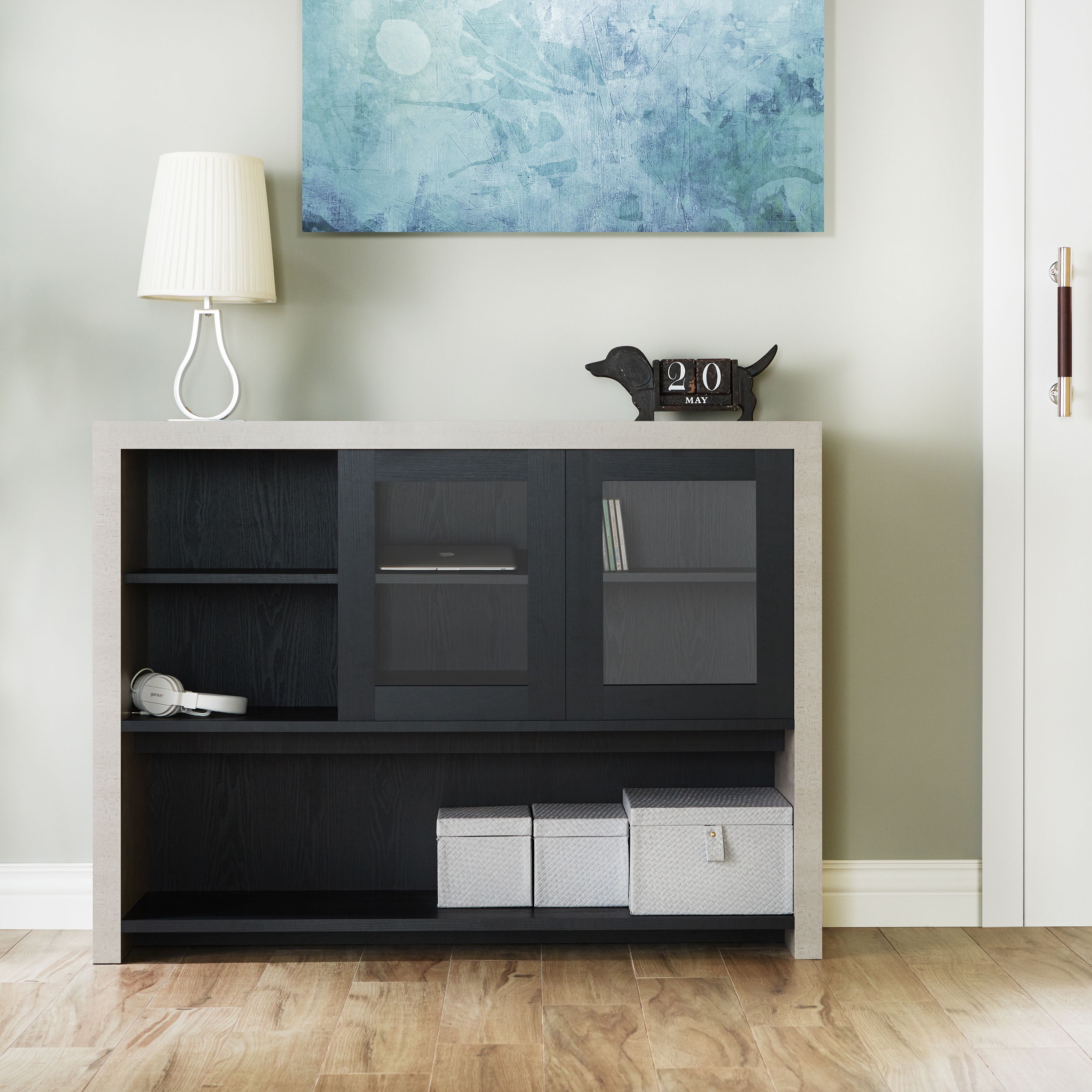 Furniture of America Janey Industrial Accent Black and Cement