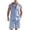 Light Blue., variant on HBGVBA Men Summer Casual 2 Piece Solid Color Linen Pocket V-Neck Hooded Sleeveless Shirt Shorts Outfit Set