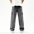 thumbnail image 4 of Kids Jeans for Girls Elastic Flared Pants Full Length Solid Color, 4 of 9