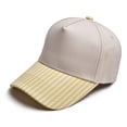 thumbnail image 4 of HuangHuanChen Trucker Hat Striped Brim Baseball Cap For Women Men Two Tone Lightweight Soft Adjustable Curved Bill Dad Hat Casual Outdoor Sun Hat Yellow A, 4 of 4