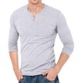 thumbnail image 2 of Aiyino Mens Henley Shirts Slim Fit Long Sleeve Beefy Fashion Casual Top Shirts of Cotton Shirts, 2 of 4