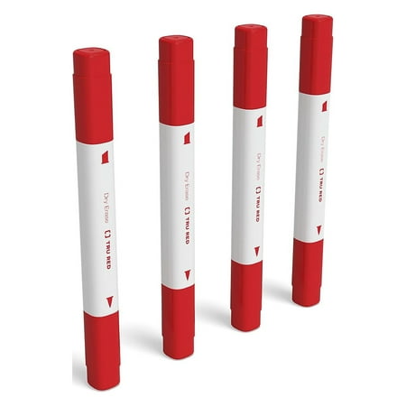 (6 pack de 4 ) (red and blue)TRU RED Tank Dry Erase Marker Twin Tip Red  TR57837