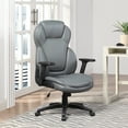 thumbnail image 2 of Executive High Back Gray Bonded Leather Office Chair, 2 of 9