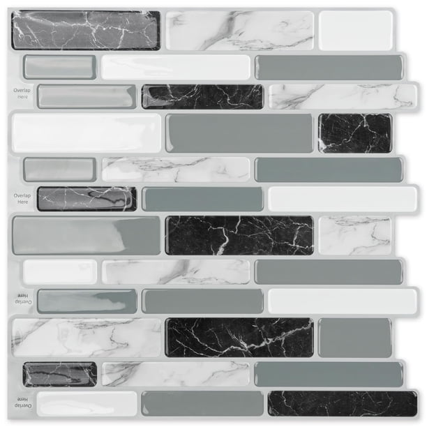 Art3d Azulejos autoadhesivos de 20 hojas para salpicadero de cocina 30 x 30 cm