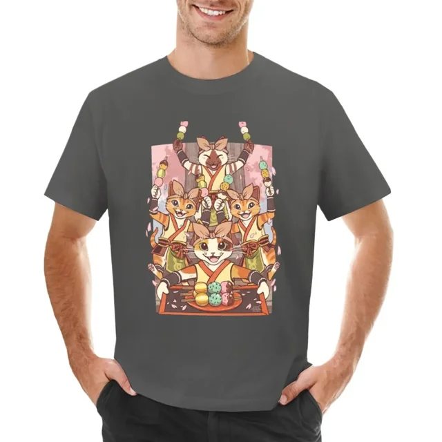 ¡Cjito esponjoso Dango! Camiseta de aduanas diseña tu propio tops de talla grande nueva edición camisa de entrenamiento negra para hombres