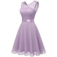 thumbnail image 6 of Dressystar Women Short Floral Lace Bridesmaid Dress Female Knee-Length Swing Party Dress, 6 of 10