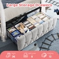 thumbnail image 6 of EnHomee Canopy Bed Frame Twin with Headboard Upholstered Bed Frame with 2 Storage Drawers & LED Lights & Charging Station & 4 Removable Posts,Grey, 6 of 9