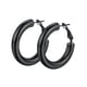 thumbnail image 1 of Pendiente de aro PROSTEEL Acero inoxidable negro 30 mm para mujer, 1 of 9