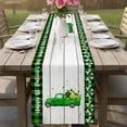 thumbnail image 4 of St. Patrick's Day Table Runner - 36 Inch Long Spring Dogs Grass Truck Plaid Wood Cotton and Linen Blended Dress Scarves Farmhouse Table Runner for Kitchen Dining, Coffee Table, 13" x 36", 4 of 8
