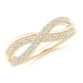 thumbnail image 1 of Angara Natural Diamond Ring - Pave Set Diamond Infinity Ring in 14K Yellow Gold for Women (Ring Size = 4.5), 1 of 8