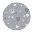 thumbnail image 3 of YFYANG Round Fitted Table Cloth, Waterproof Star Heart Doodle Pattern Polyester Table Cover, Indoor Outdoor Decorative Tablecloths with Elastic Edge, 3 of 7