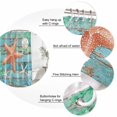 thumbnail image 6 of Shower Curtain Bathroom Set Orange Starfish Summer Ocean Waterproof Fabric Shower Curtains with Grommets&Hooks, Farmhouse Retro Plank Privacy Bath Curtain for Bathtub 48x72in, 6 of 9