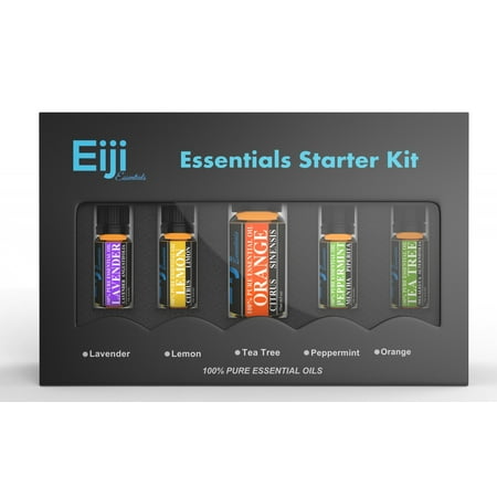 Home Essentials Starter Kit By Eiji Essentials - 100% Pure Essential Oils - 5