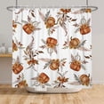 thumbnail image 7 of Fall Pumpkin Pine Floral Shower Curtain,Polyester Waterproof Bathroom Decor Set With Hooks,72 W x84 H Inch, 7 of 7