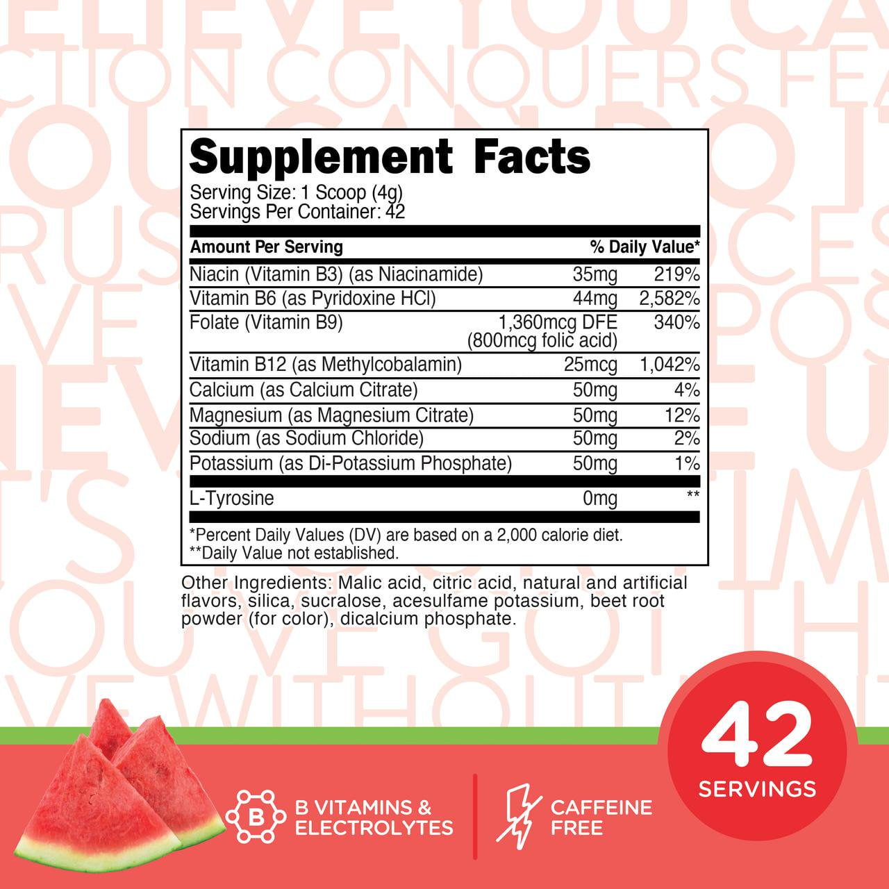 TransformHQ Hydration Electrolyte Drink Mix (Watermelon Flavored) - 42 Servings Per Container