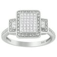 thumbnail image 2 of Sterling Silver 3/8ct TDW Princess-Cut Diamond Ring (H-I,SI1-SI2), 2 of 5