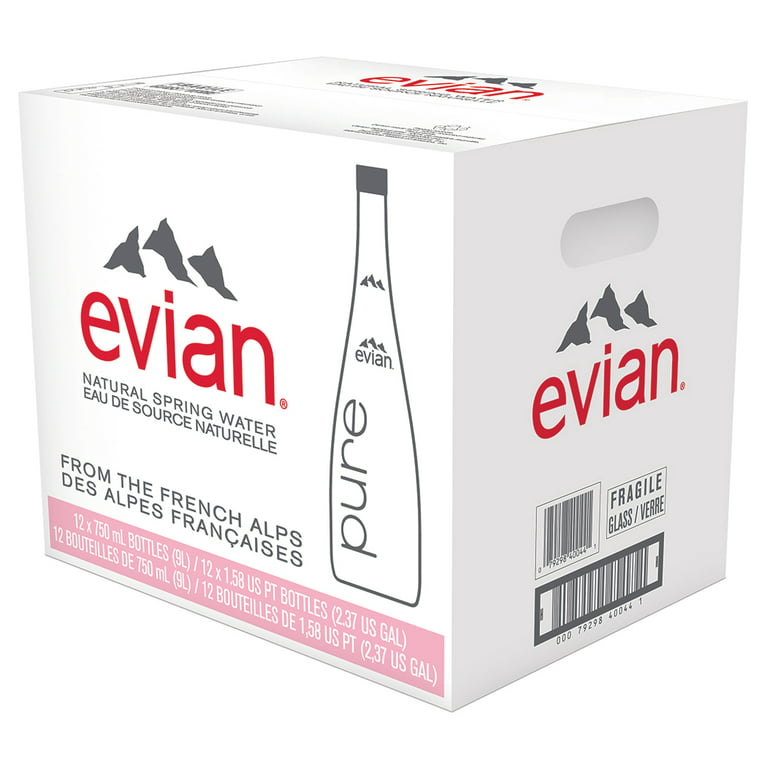 evian® 330 mL Glass Bottled Water