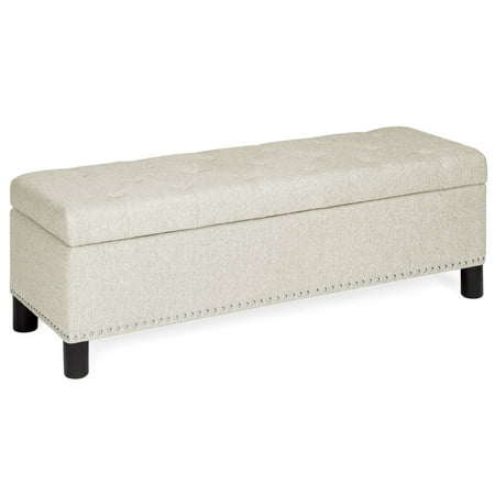 Best Choice Products 48in Tufted Upholstered Padded Storage Ottoman Bench for Entryway, Living Room w/ Studs - (Best Way To Store Shallots)