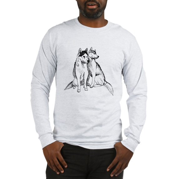 CafePress - Siberian Husky Pair - Unisex Cotton Long Sleeve T-Shirt
