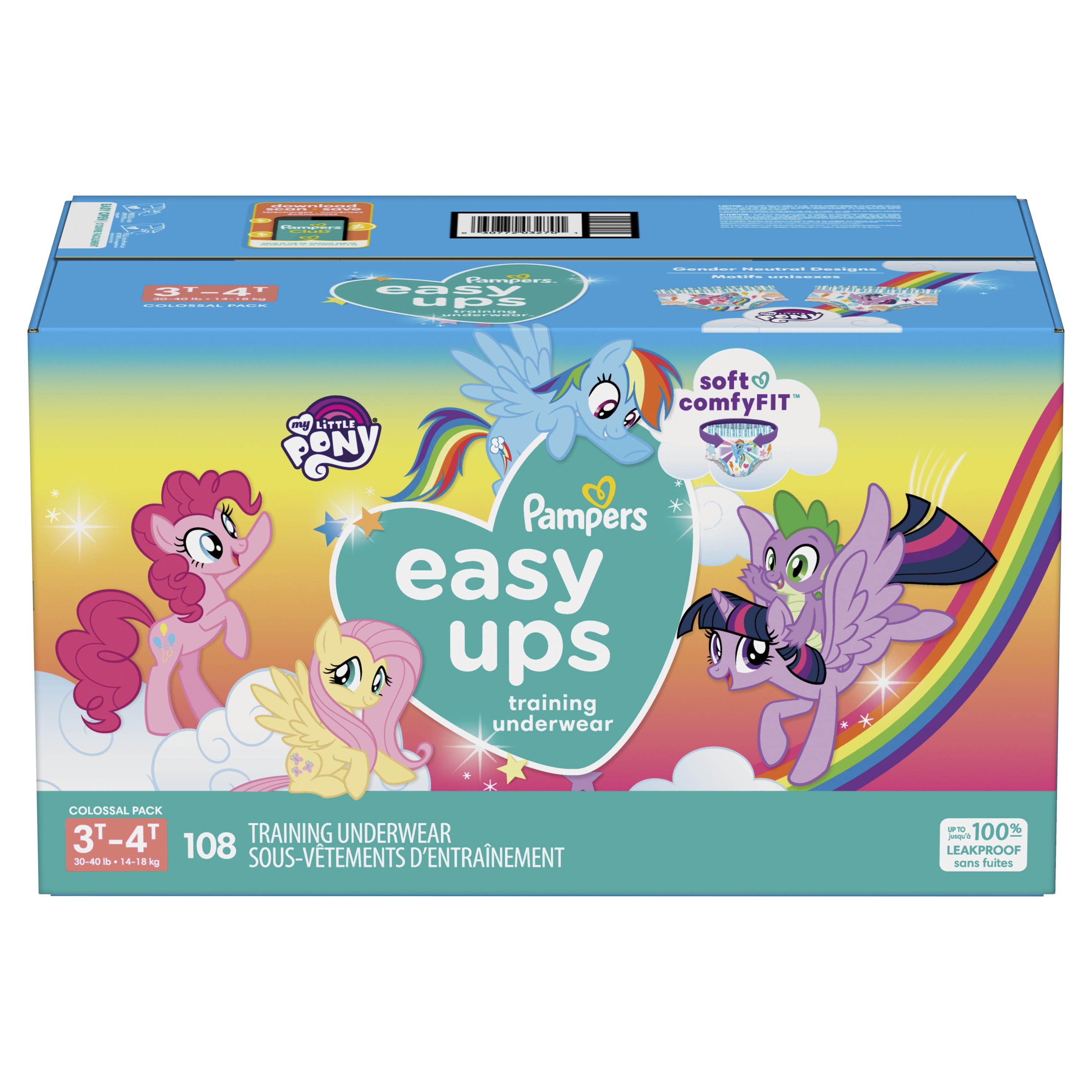 Pampers Easy Ups My Little Pony Training Underwear Girls Size 3T-4T 108ct (Choose Your Size & Count)