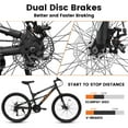 thumbnail image 6 of 26 Inch Mountain Bike, Dual Full Suspension 21-Speed Disc Brakes Thumb Shifter, Carbon Steel Frame Mountain Bike, Mens Womens Trail Commuter City Bicycles, 6 of 9