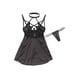 thumbnail image 3 of Babydoll Con Copa Y Aros Con Cuello Halter Y Tanga Negro Sm(D0102Hesccw.), 3 of 3